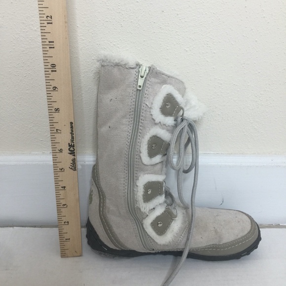 U.S. Polo Assoc Womens Faux Suede & Faux Lined Fur Lace Up Gray Boots - Picture 12 of 12